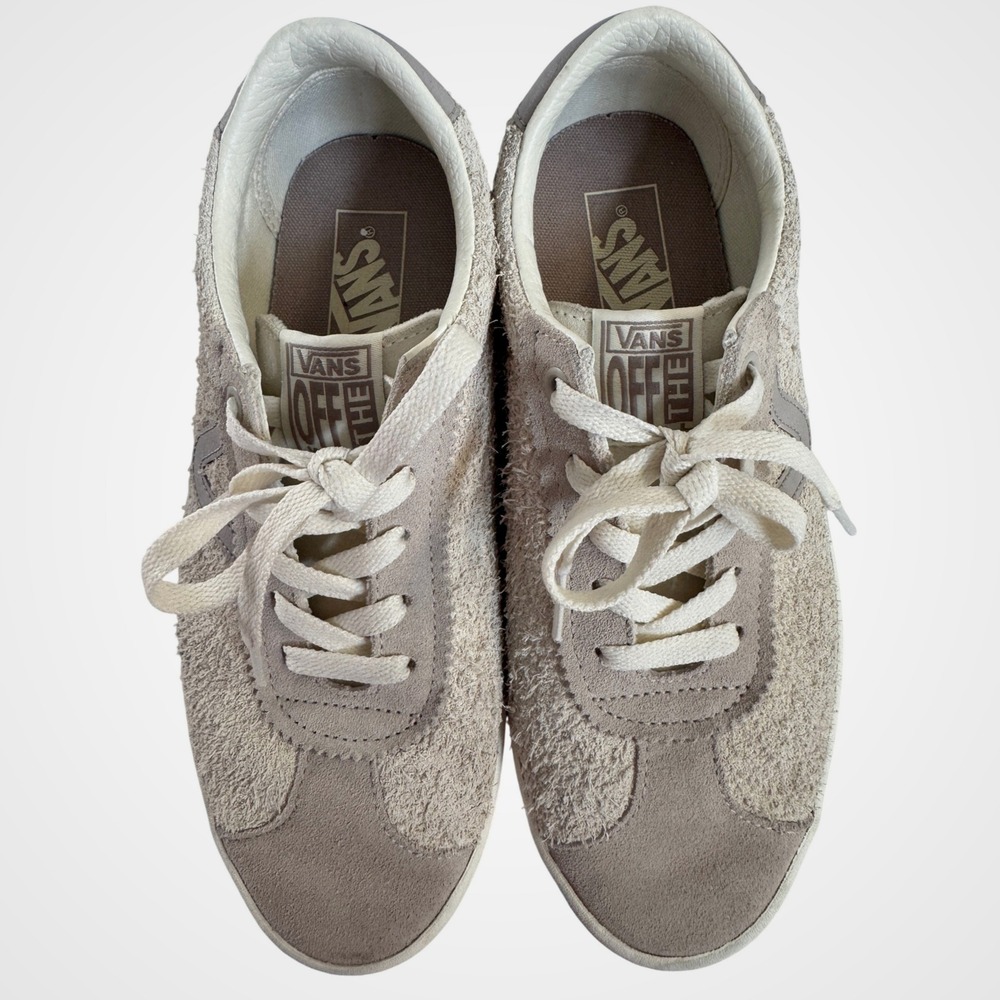 Vans Bold NI Hairy Suede Sneakers Marshmallow True White Low Top Shoes